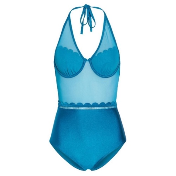 Ted Baker Other - NWT - Ted Baker Scallop Mesh Swimsuit TEAL 32 DD